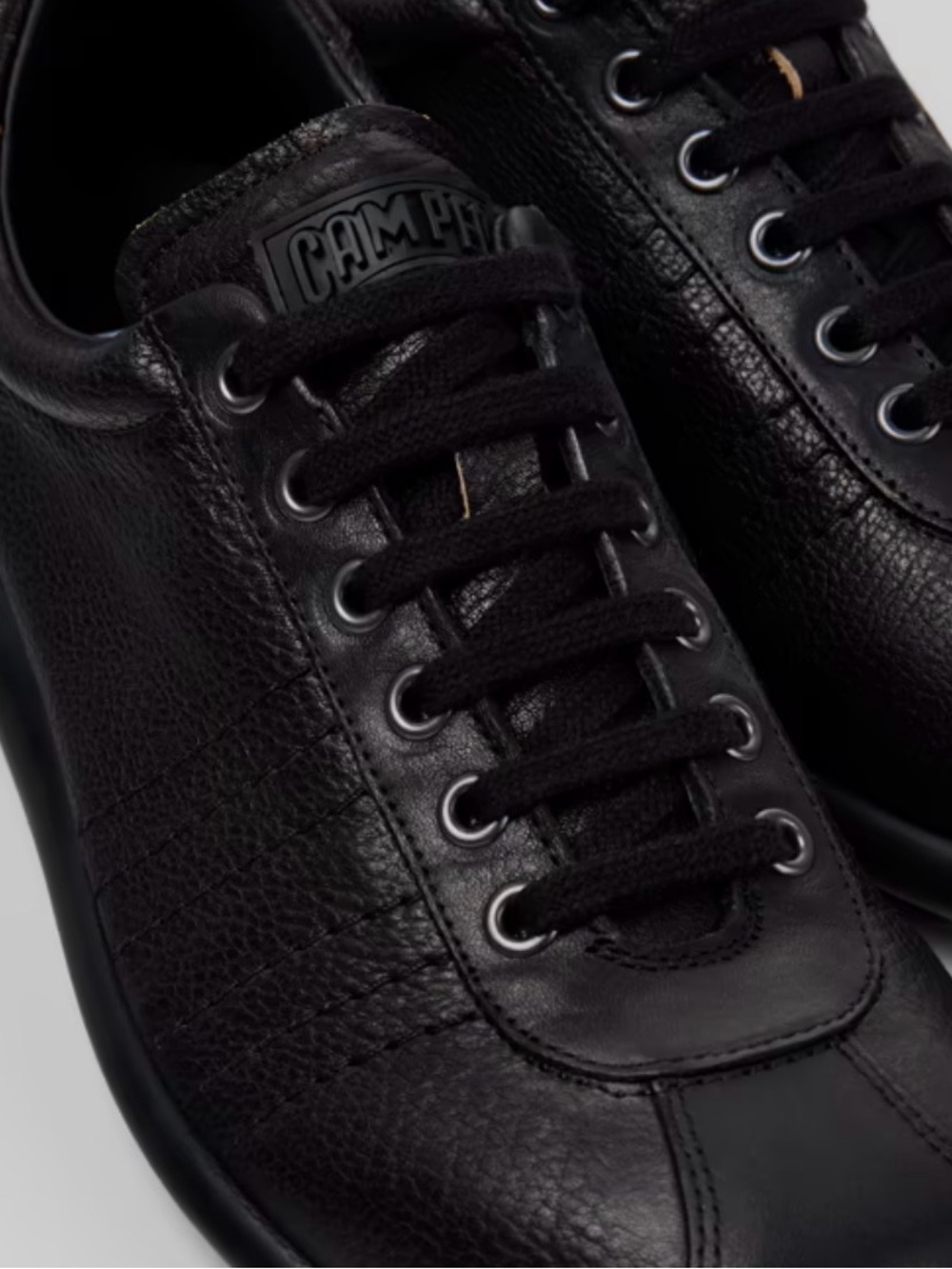 Camper Men’s Black Leather Low-Top Sneakers (Pelotas)